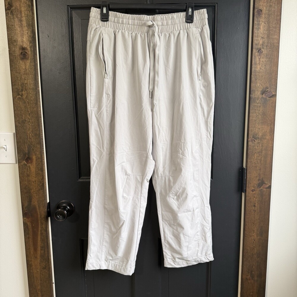 Apana Women's Light Gray Active 7/8 Length Pull-On Athleisure Pants Size Large
